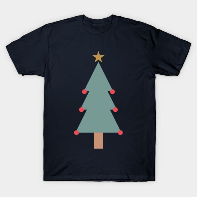 Decorated Christmas Tree (Arctic) T-Shirt by Cascade Patterns